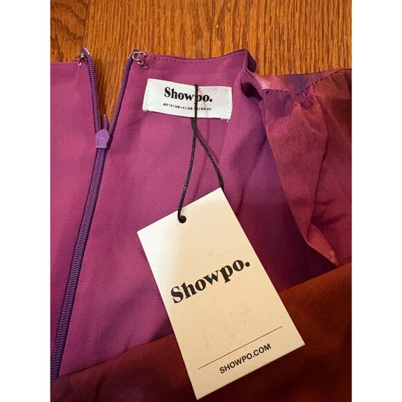 SHOWPO. Artola Front Cut Out Midi Print Long Sleeve Dress NEW - Picture 7 of 7